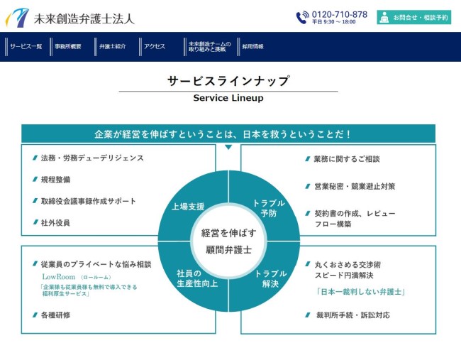 未来創造弁護士法人ホームページ2 未来創造弁護士法人ホームページ2の画像です